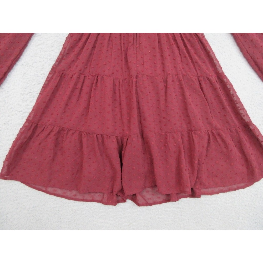Trixxi Dress Womens L Red‎ Sheer Dark Romance Cottagecore Whimsy Earthy Ethereal - Picture 8 of 16